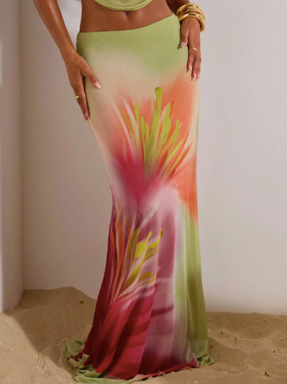 bloom mesh maxi skirt