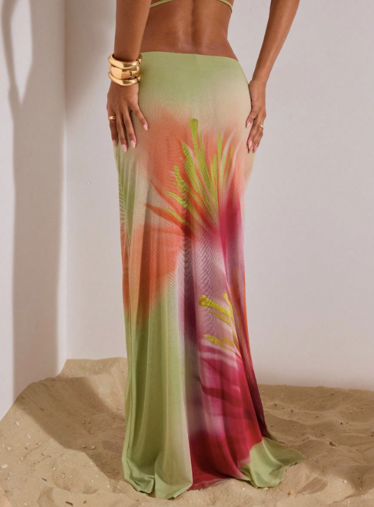 bloom mesh maxi skirt
