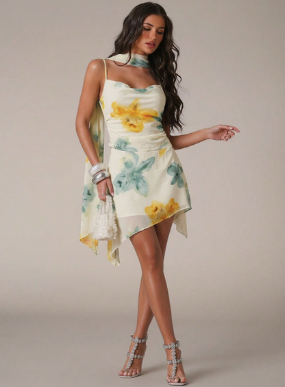floral dress + scarf