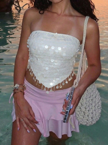 mermaid sequin bandeau top