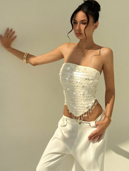 mermaid sequin bandeau top