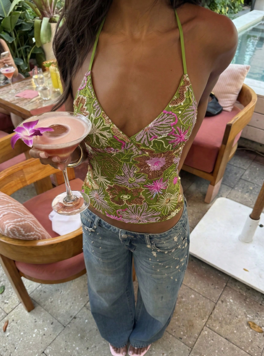 olive sequin garden cami