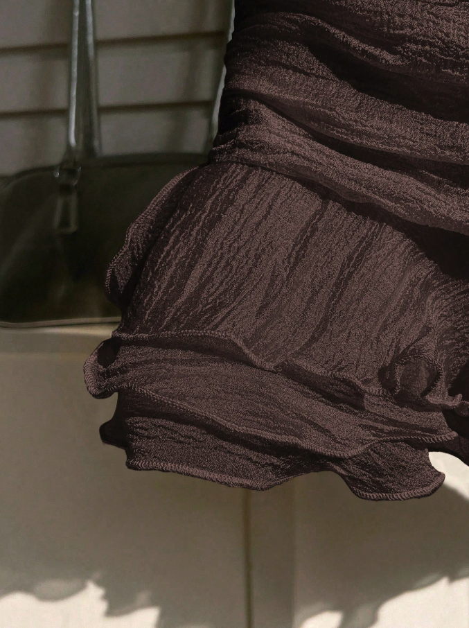 espresso ruffle skirt
