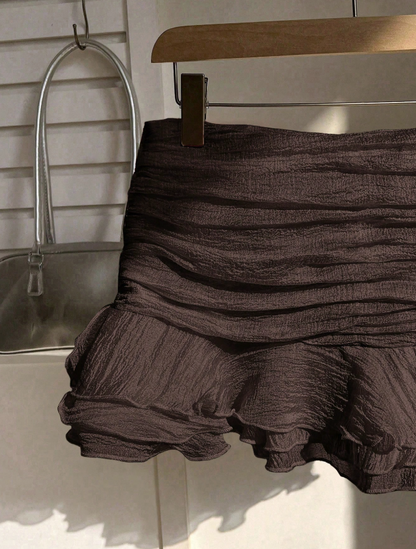 espresso ruffle skirt