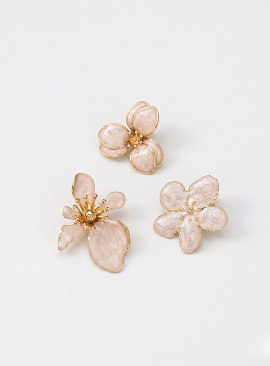 marbleized bloom brooches