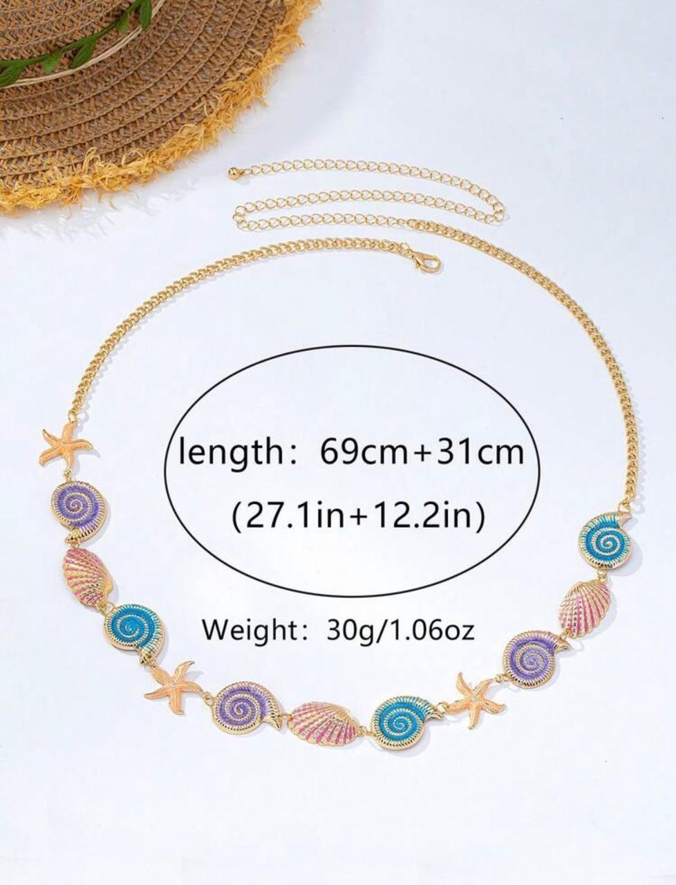 mermaid sea shell belly chain