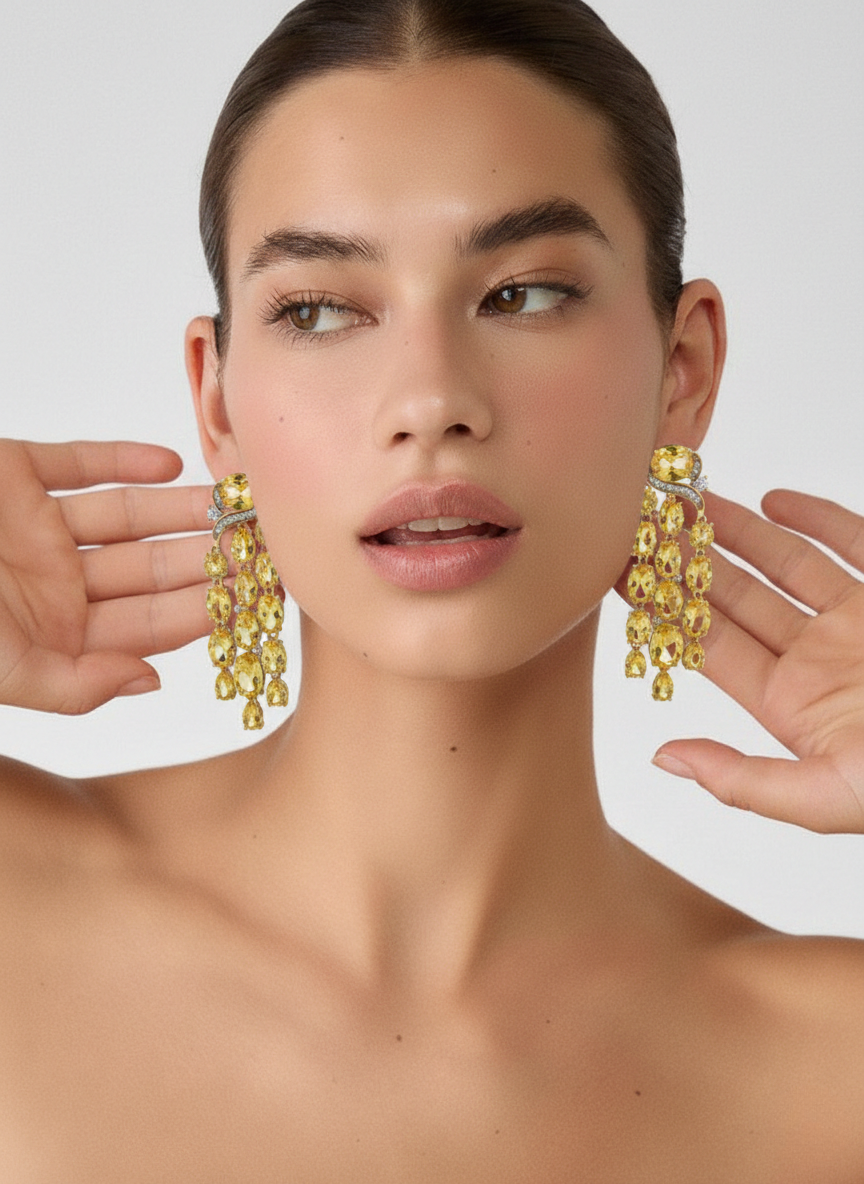 sunlight cascade chandelier earrings