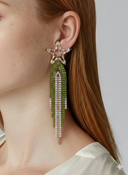 celestial waterfall statement earrings