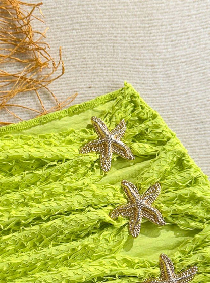 starfish jacquard mini skirt/cover-up