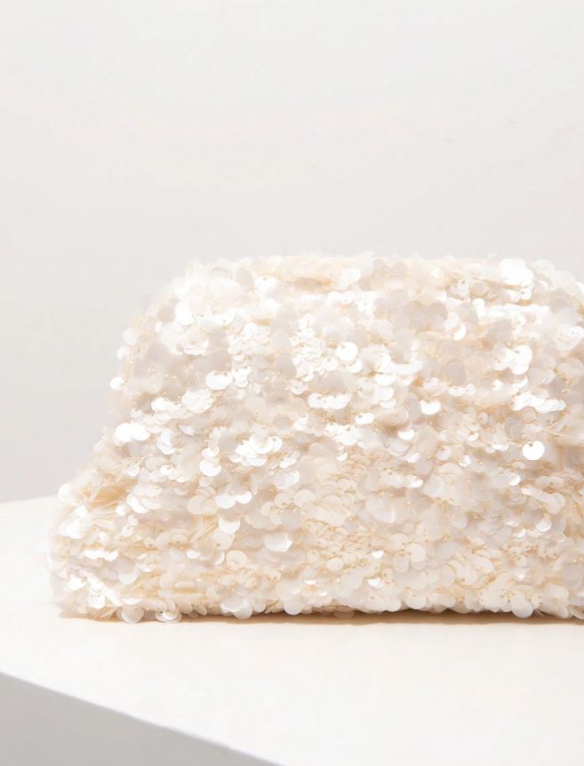 sequin haze clutch