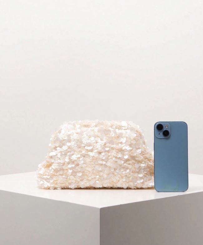 sequin haze clutch