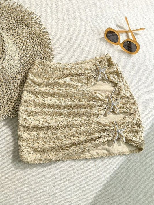 starfish jacquard mini skirt/cover-up